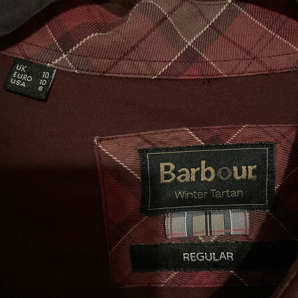 Barbour Button-Down Shirt Burgundy Winter Tartan 6 - Picture 2 of 3